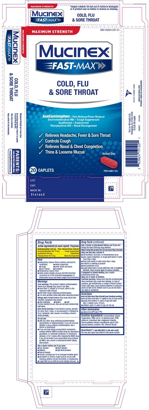 Mucinex Fast Max Severe Cold Dosage Chart - Best Picture Of Chart ...