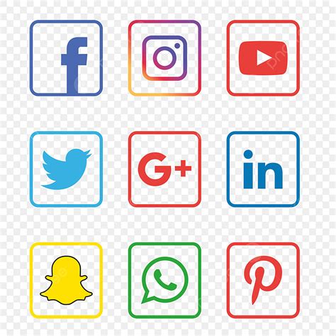 Set Social Media Vector Art PNG, Social Media Icons Set, Social Icons ...