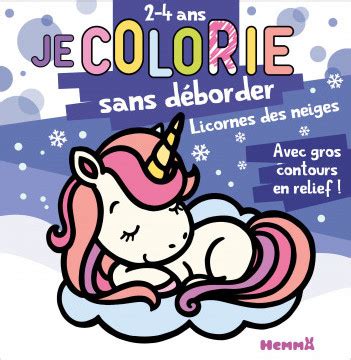 Je Colorie Sans D Border Licornes Des Neiges Bloc De Coloriages Aux