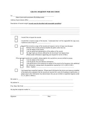 Fillable Online Utah County Sheriff S Office Grama Request Form Fax