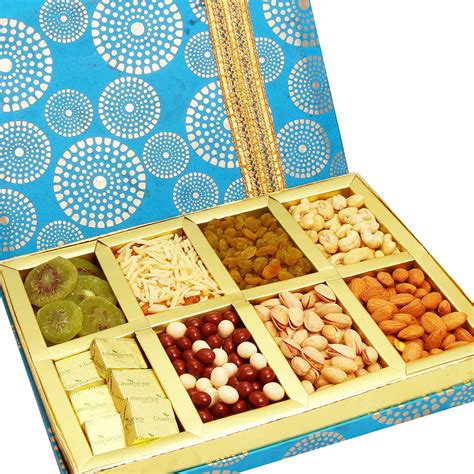 Ghasitaram Ts Diwali Ts Dry Fruits Hamper Satin 8 Part Hamper