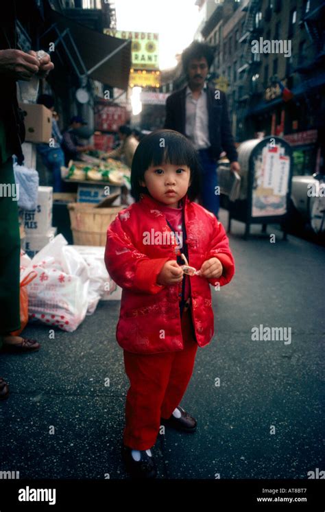 Chinatown New York USA Young Chinese Girl Stock Photo - Alamy