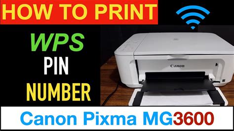 Canon Pixma Mg3600 Wps Pin Number For Wps Wifi Setup Youtube