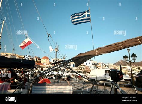 The Small Port Of Perdika In Aegina Greece A Common Stop Over Port On