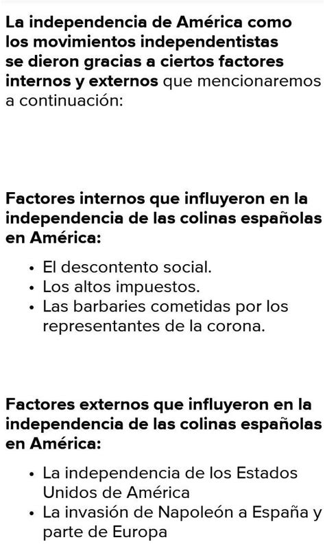 Que Factores Internos Y Externos Influyeron En Los Movimientos De