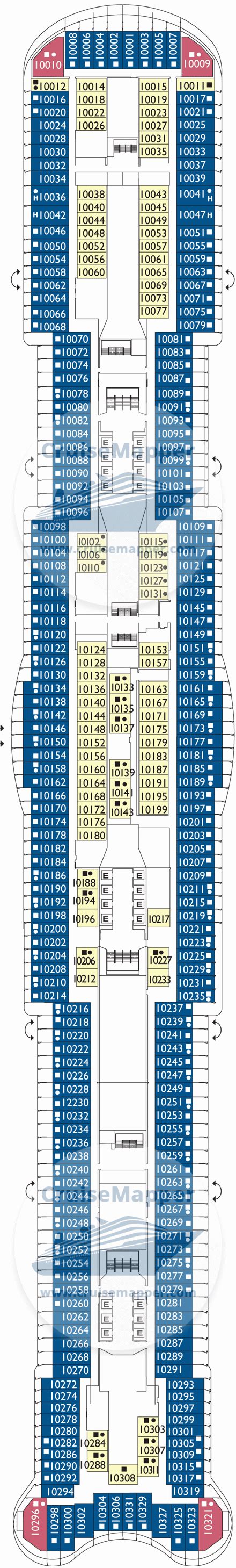 Costa Toscana deck 10 plan | CruiseMapper