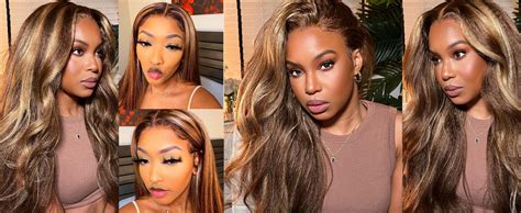 Amazon UNICE A Kinky Straight Human Hair Wig Honey Blonde Highlight X Lace Front Wigs