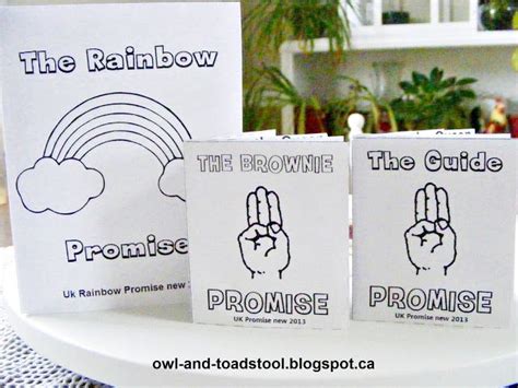 Rainbow Brownie Guide Printable Promise Booklets Brownie Meeting