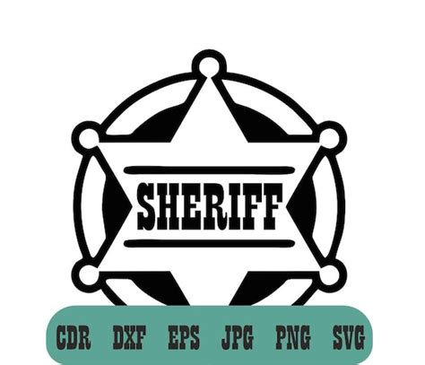 Sheriff Badge Svg Police Badge Silhouette Cop Svg Cut File | Etsy UK