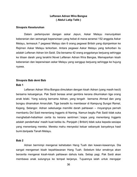 Sinopsis Keseluruhan Novel Leftenan Adnan Wira Bangsa Tingkatan 4 Novel Leftenan Adnan Wira