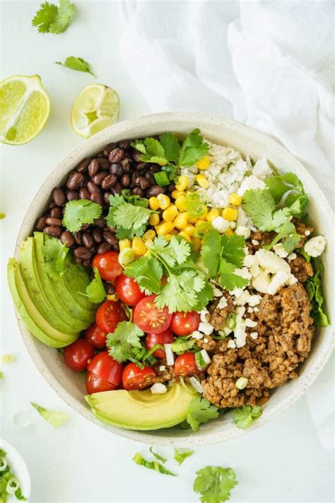 Easy Beef Burrito Bowl With Cilantro Lime Rice Cupcakes And Kale Chips