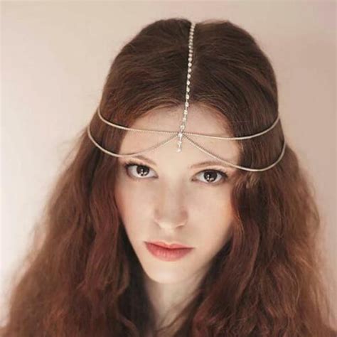 Women Fashion Metal Rhinestone Head Chain Jewelry Headband Head Piece