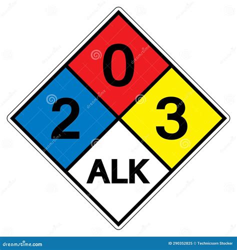 Nfpa Diamond 704 2 0 3 Alk Symbol Sign Vector Illustration Isolate On