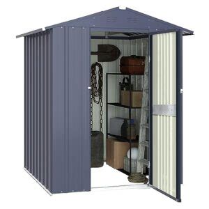 Mupater X Ft Outdoor Storage Shed Galvanized Metal Garden Tool