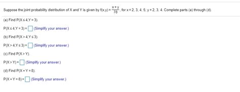 Solved Suppose The Joint Probability Distribution Of X And Y Chegg