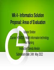 Week Assessment Pptx Wk Informatics Solution Proposal Areas Of