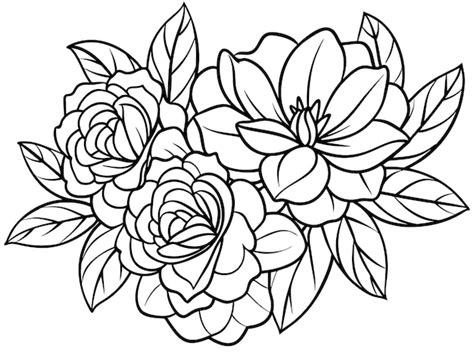 Un Dibujo En Blanco Y Negro De Flores Con Las Palabras Flores Citadas