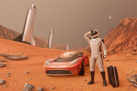 Traveling Starman On Mars By Peter Deluce Human Mars