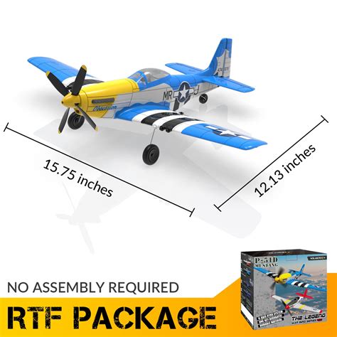 VOLANTEXRC RC Plane 4 CH RC Airplane Ready To Fly P51 Mustang WWII