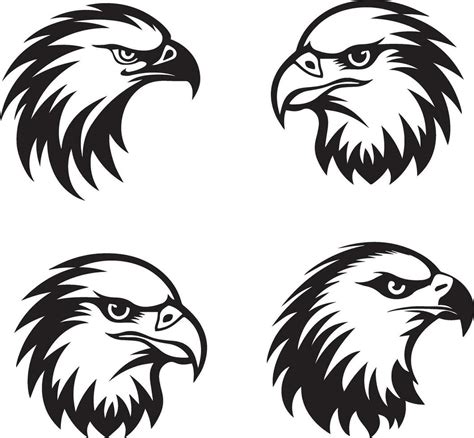 Vector Set Of Eagles Head Logo Isolated On White Background