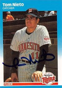 Tom Nieto Autographed Baseball Card Minnesota Twins 1987 Fleer U 88