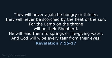 August 3 2017 Bible Verse Of The Day NLT Revelation 7 16 17