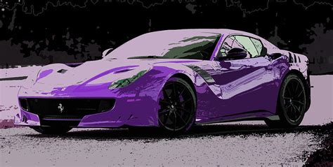 Purple Ferrari F12 Tdf Digital Art By Thespeedart Pixels