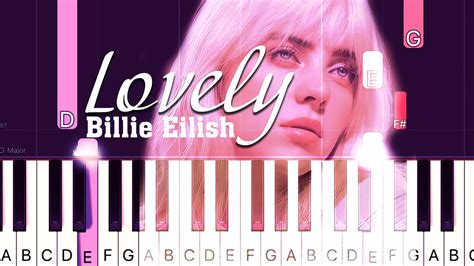 Billie Eilish Lovely Easy Piano Tutorial Youtube