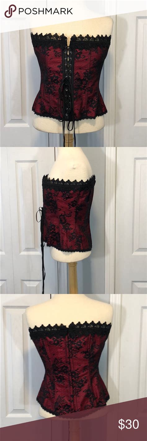 Fredericks Of Hollywood Red And Black Corset 38 Red And Black Corset Black Corset Fredericks