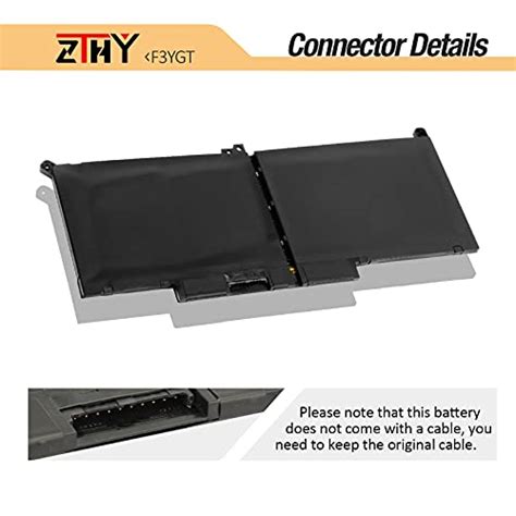 Zthy New 60wh F3ygt Laptop Battery For Dell Latitude 12 7000 7280 7290 13 7000 7380 7390 14 7000