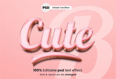 Effet De Texte Psd Modifiable D Mignon Psd Premium