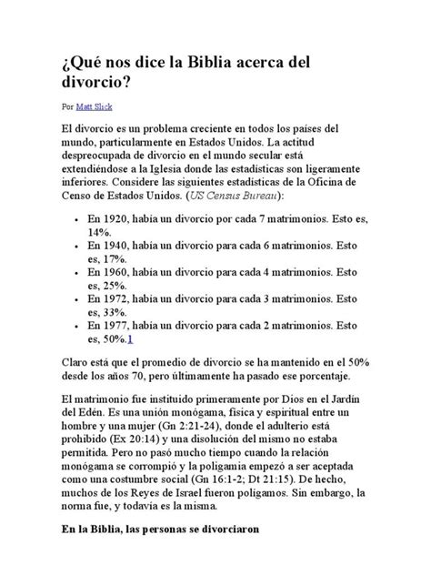 Divorcio En La Biblia ¿qué Dice La Escritura Iglesia Del Pilar