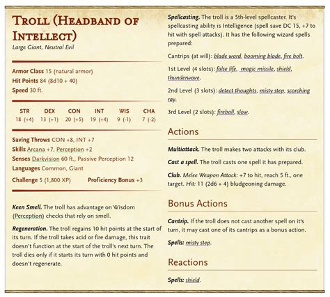 I want to give my players a Headband of Intellect... : r/DnDHomebrew