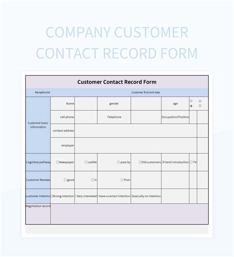 Free Customer Contact Templates For Google Sheets And Microsoft Excel