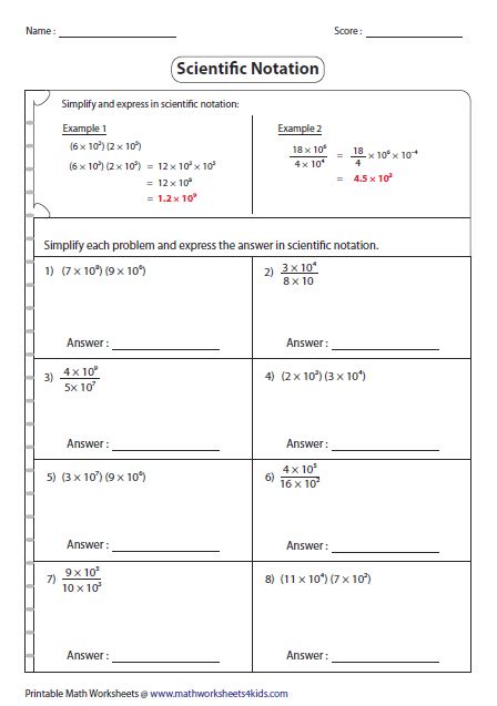 Adding Subtracting Multiplying And Dividing Scientific Notat