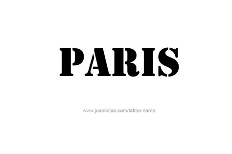 Paris Name Tattoo Designs