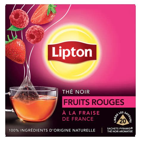 LIPTON THE 5 FRUITS ROUGES 20 sachets pyramide Thé et Infusions