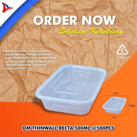 Jual Thinwall Dm Recta Ml Kotak Plastik Isi Pcs Shopee Indonesia