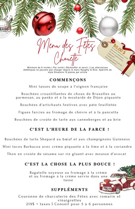 Holiday Nice Menu House Of Chef James Mitchell