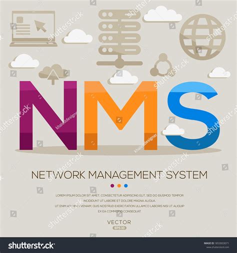 NMS significa (Sistema de Gestión de: vector de stock (libre de