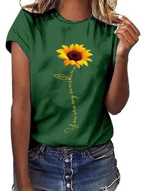 Sunflower Printed Loose Casual T Shirt Justfashionnow