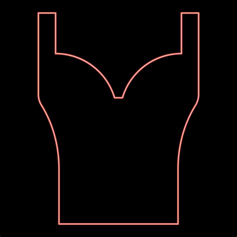 Neon Corset Torso Woman Clothes Lingerie Garment Red Color Vector Illustration Image Flat Style