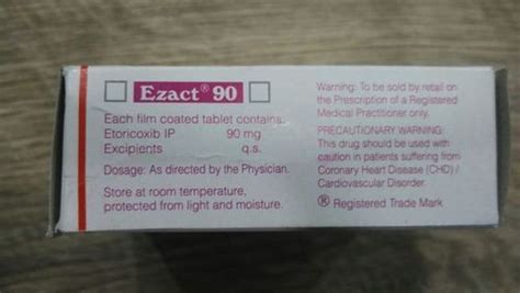 Ezact Etody Etoricoxib Tablet Packaging Size Tablets In Strip At