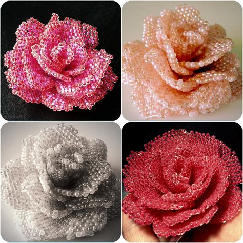 Pattern With Photos For Peyote Beaded Rose How To Bead A Etsy