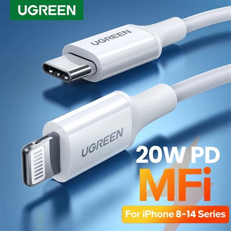 Кабель UGREEN MFi PD 20 Вт с USB C на Lightning для