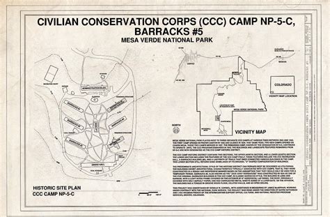 Blueprint Cover Sheet Site Plan Civilian Conservation Corps CCC