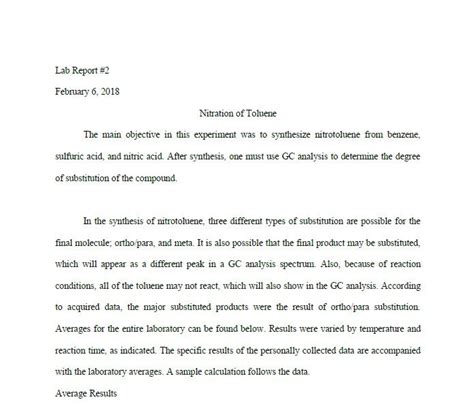 Nitration Of Toluene Experiment