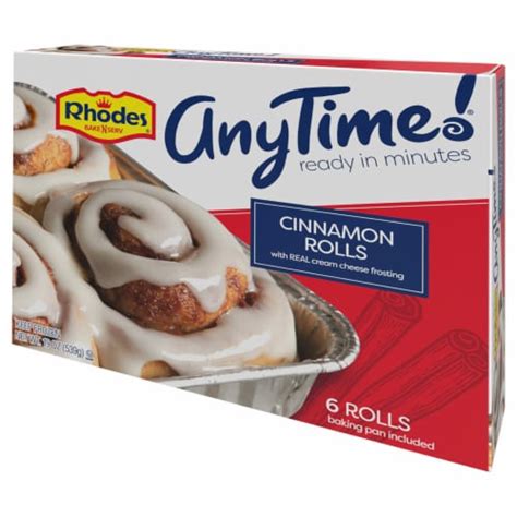 Rhodes Anytime Frozen Cinnamon Rolls With Cream Cheese Frosting 6 Ct Qfc