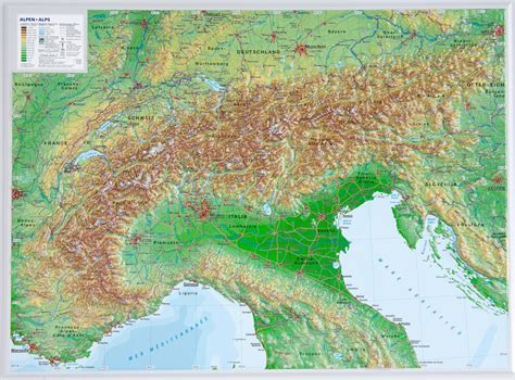 D Reliefkarte Alpen Klein Georelief Vertriebs Gbr Dresden