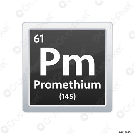 Promethium symbol Chemical element of the periodic table Vector stock ...